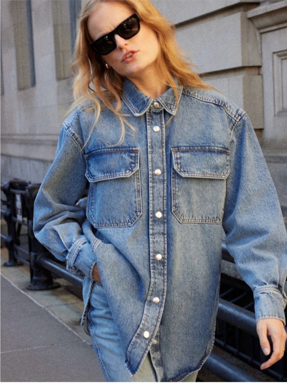 Apiece Apart Pia Oversized Denim Jacket Shacket